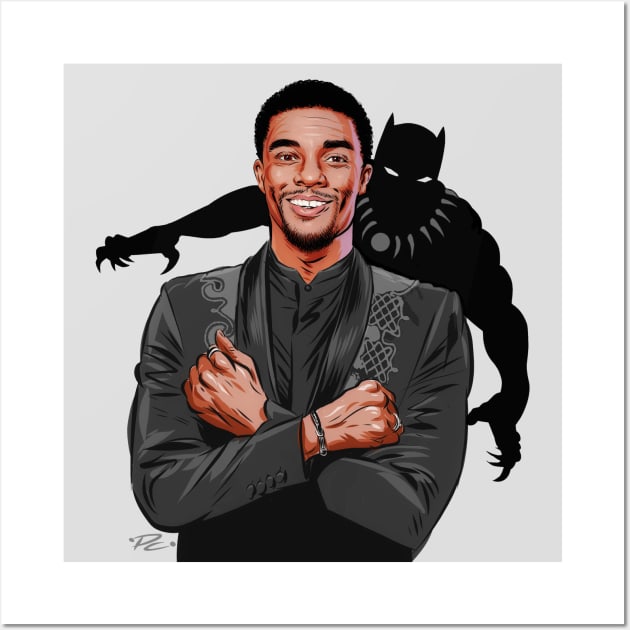 Chadwick Boseman - An illustration by Paul Cemmick Wall Art by PLAYDIGITAL2020